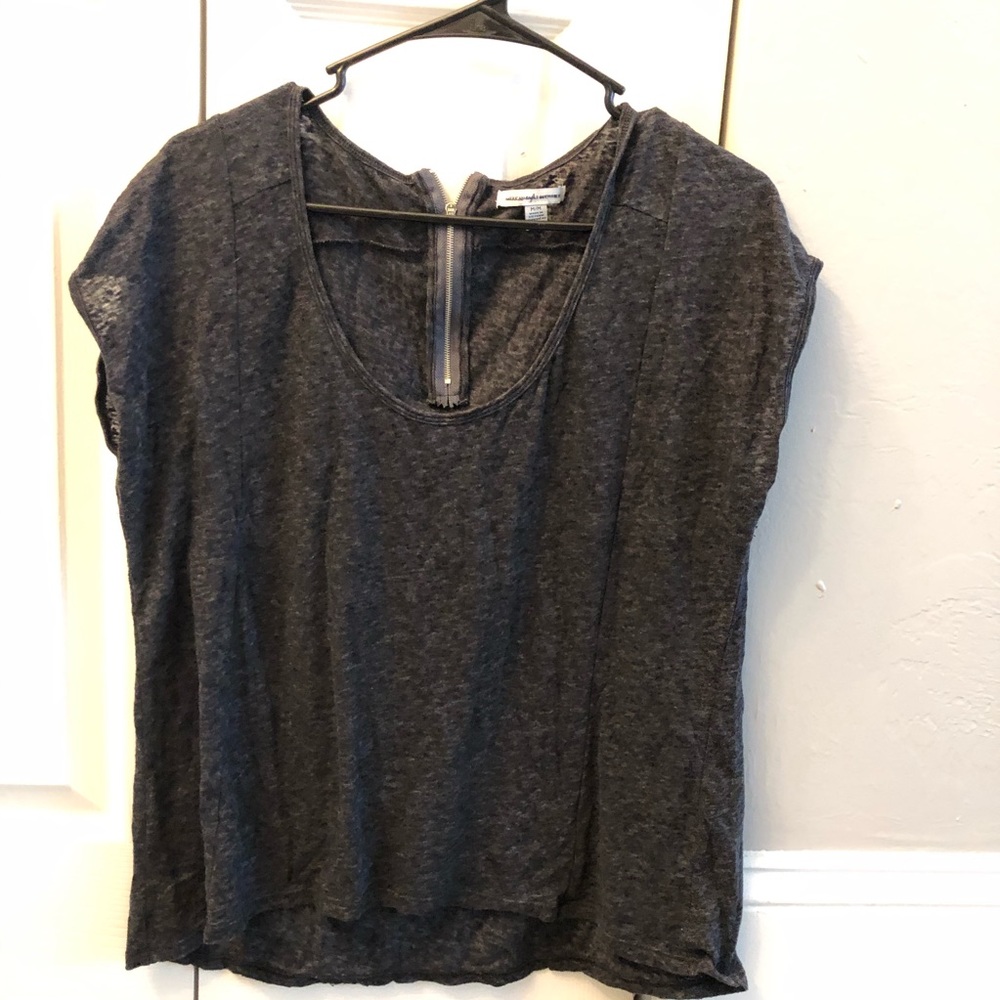 Gray American Eagle burnout top